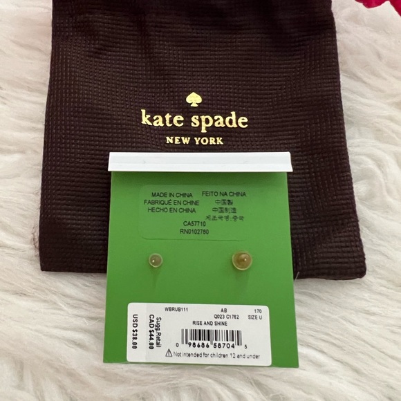 Kate Spade Rise and Shine Sparkly pierced earrings NWT - Picture 2 of 4